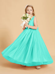 Abiti Damigella Junior In Tulle Top In Raso Fiocco Glamour Azzurro Spa