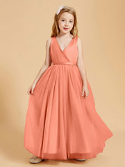 Abiti Damigella Junior In Tulle Top In Raso Fiocco Glamour Tramonto