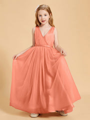 Abiti Damigella Junior In Tulle Top In Raso Fiocco Glamour Tramonto