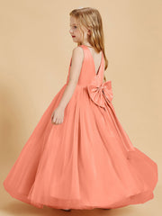Abiti Damigella Junior In Tulle Top In Raso Fiocco Glamour Tramonto