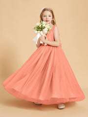Abiti Damigella Junior In Tulle Top In Raso Fiocco Glamour Tramonto