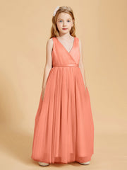 Abiti Damigella Junior In Tulle Top In Raso Fiocco Glamour Tramonto