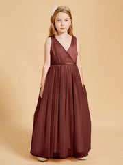 Abiti Damigella Junior In Tulle Top In Raso Fiocco Glamour Terracotta