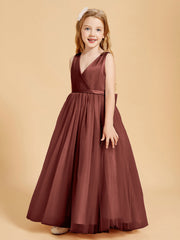 Abiti Damigella Junior In Tulle Top In Raso Fiocco Glamour Terracotta