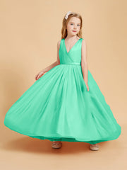 Abiti Damigella Junior In Tulle Top In Raso Fiocco Glamour Turchese