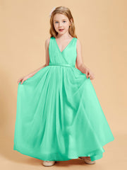 Abiti Damigella Junior In Tulle Top In Raso Fiocco Glamour Turchese