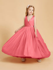 Abiti Damigella Junior In Tulle Top In Raso Fiocco Glamour Cocomero