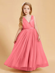 Abiti Damigella Junior In Tulle Top In Raso Fiocco Glamour Cocomero