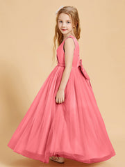 Abiti Damigella Junior In Tulle Top In Raso Fiocco Glamour Cocomero