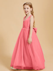 Abiti Damigella Junior In Tulle Top In Raso Fiocco Glamour Cocomero