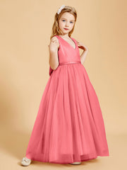 Abiti Damigella Junior In Tulle Top In Raso Fiocco Glamour Cocomero