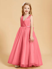 Abiti Damigella Junior In Tulle Top In Raso Fiocco Glamour Cocomero