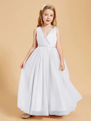 Abiti Damigella Junior In Tulle Top In Raso Fiocco Glamour Bianco
