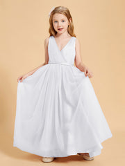 Abiti Damigella Junior In Tulle Top In Raso Fiocco Glamour Bianco