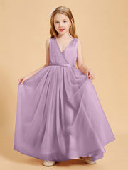 Abiti Damigella Junior In Tulle Top In Raso Fiocco Glamour Glicine