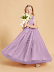 Abiti Damigella Junior In Tulle Top In Raso Fiocco Glamour Glicine