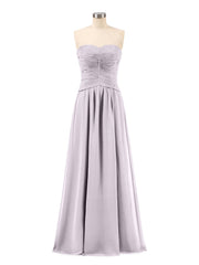 Abito da Damigella in Chiffon Senza Spalline Scollo a Cuore Crepuscolo