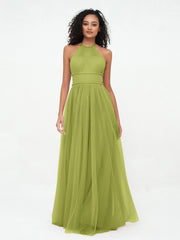 Abito Maxi Boho in Tulle con Scollo all'Americana Illusion Trifoglio