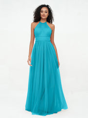 Abito Maxi Boho in Tulle con Scollo all'Americana Illusion Giada