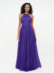 Abito Maxi Boho in Tulle con Scollo all'Americana Illusion Regency