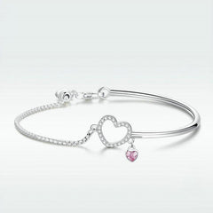 Braccialetto Con Ciondolo A Cuore In Argento Sterling