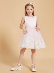 Abito Da Damigella Al Ginocchio Con Top In Raso E Gonna In Tulle