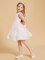 Abito Da Damigella Al Ginocchio Con Top In Raso E Gonna In Tulle