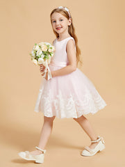 Abito Da Damigella Al Ginocchio Con Top In Raso E Gonna In Tulle