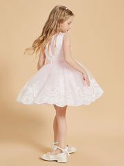 Abito Da Damigella Al Ginocchio Con Top In Raso E Gonna In Tulle