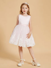 Abito Da Damigella Al Ginocchio Con Top In Raso E Gonna In Tulle