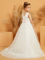Abito Da Damigella In Tulle Con Applicazioni In Pizzo Stile Ball-Gown