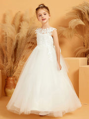 Abito Da Damigella Stile Ball-Gown/Principessa Con Applicazioni Effetto Illusione