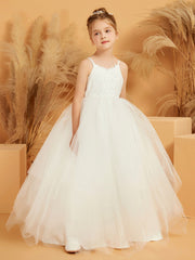 Abito Da Damigella Stile Ball-Gown Con Spalline Sottili E Applicazioni In Pizzo