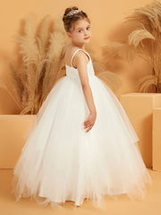 Abito Da Damigella Stile Ball-Gown Con Spalline Sottili E Applicazioni In Pizzo
