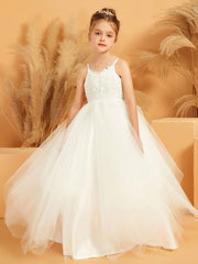 Abito Da Damigella Stile Ball-Gown Con Spalline Sottili E Applicazioni In Pizzo