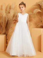 Abito Da Damigella In Pizzo E Tulle Con Perline A Gonna Ampia