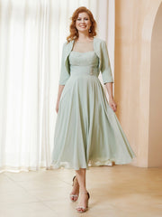Elegante Giacca In Chiffon A Maniche Corte Salvia Polvere