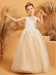 Abito Da Ballo In Tulle Con Scollo Effetto Illusione E Pizzo