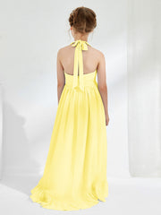 Abiti Damigella Junior Linea A Asimmetrica Con Fiore Limone