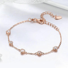 Oro Rosa Braccialetti Con Ciondoli Placcati Per Damigelle Regalo
