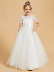 Delizia In Tulle Abiti Da Damigella Con Bottoni Decorativi