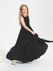 Abiti Damigella Junior Lunghi Top In Pizzo Trasparente Nero