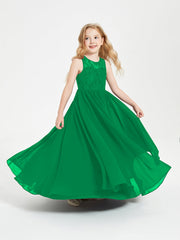 Abiti Damigella Junior Lunghi Top In Pizzo Trasparente Smeraldo