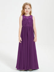 Abiti Damigella Junior Lunghi Top In Pizzo Trasparente Viola