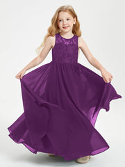 Abiti Damigella Junior Lunghi Top In Pizzo Trasparente Viola