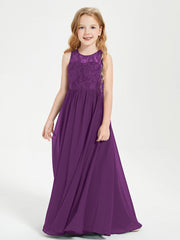 Abiti Damigella Junior Lunghi Top In Pizzo Trasparente Viola