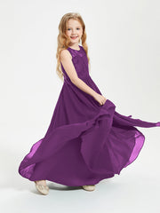 Abiti Damigella Junior Lunghi Top In Pizzo Trasparente Viola
