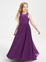 Abiti Damigella Junior Lunghi Top In Pizzo Trasparente Viola