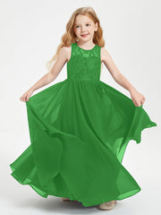 Abiti Damigella Junior Lunghi Top In Pizzo Trasparente Verde