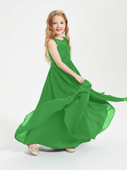 Abiti Damigella Junior Lunghi Top In Pizzo Trasparente Verde